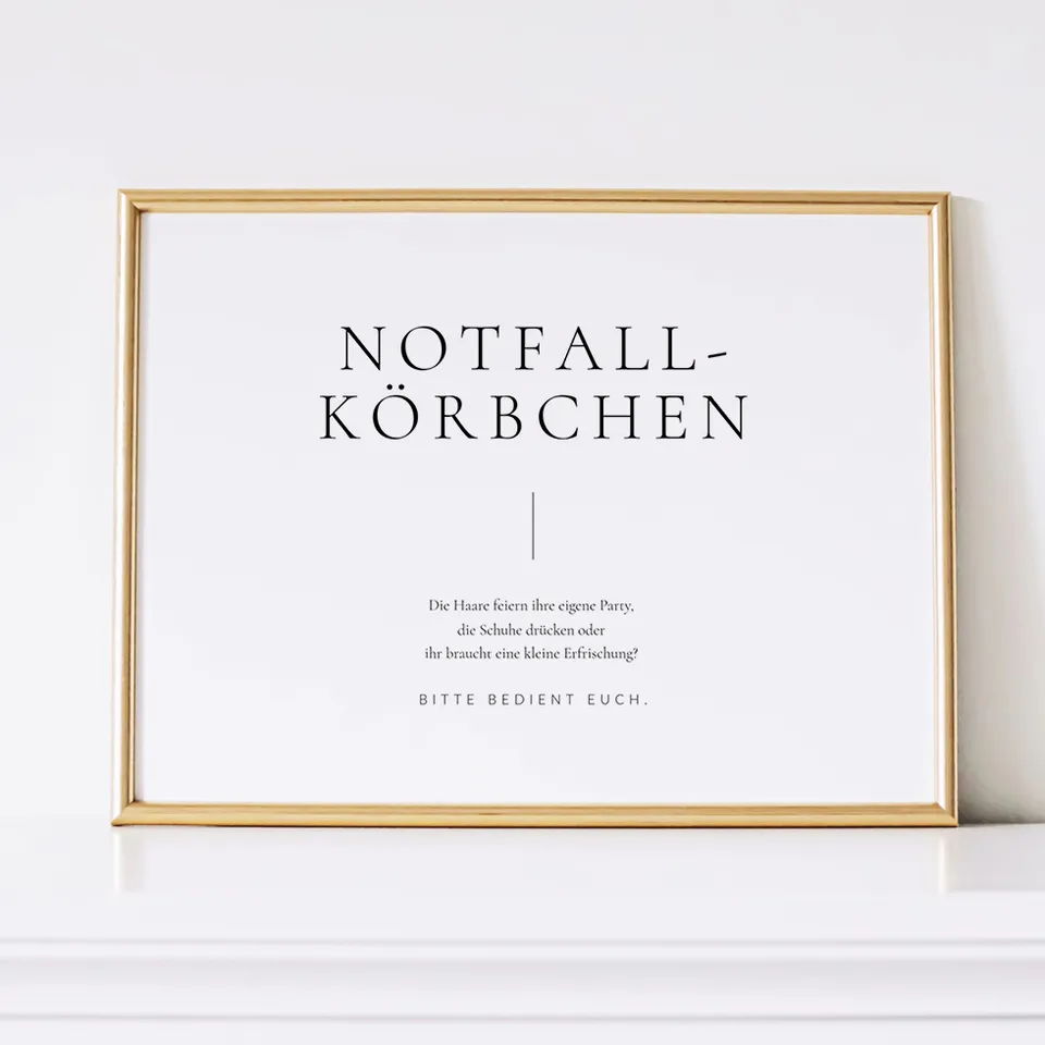weddingstyle-feier-notfallk-rbchen-schild-individuell-a4-poster image 1