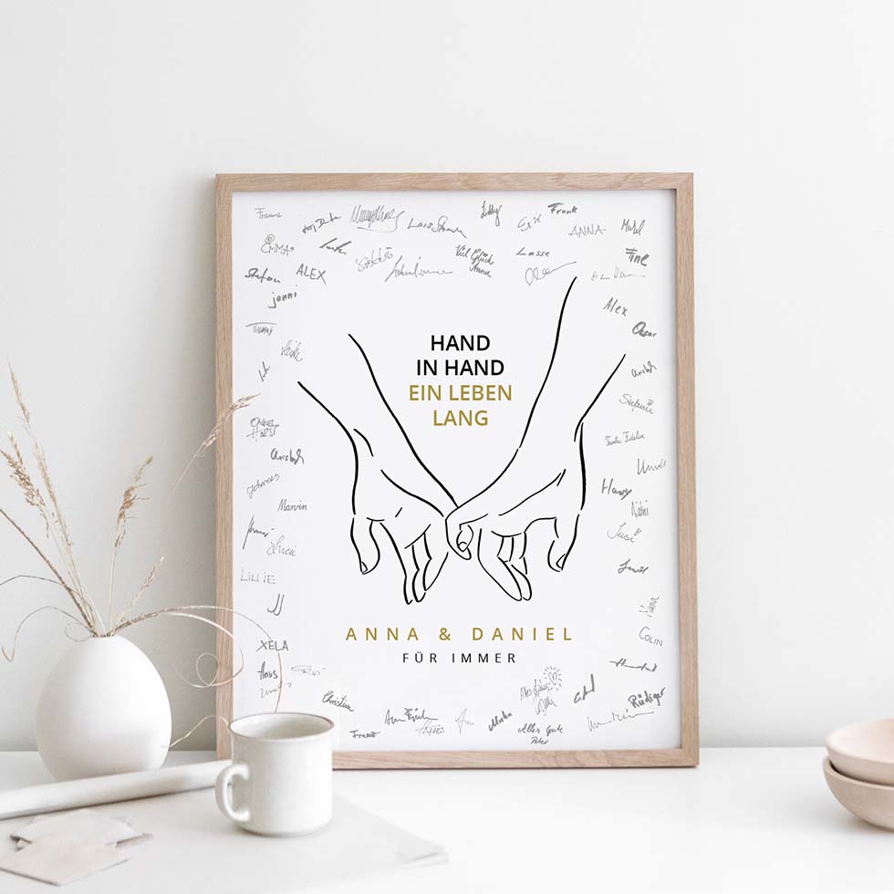 weddingstyle-feier-hand-in-hand-g-stebuchbild-personalisiert-unterschriften image 1