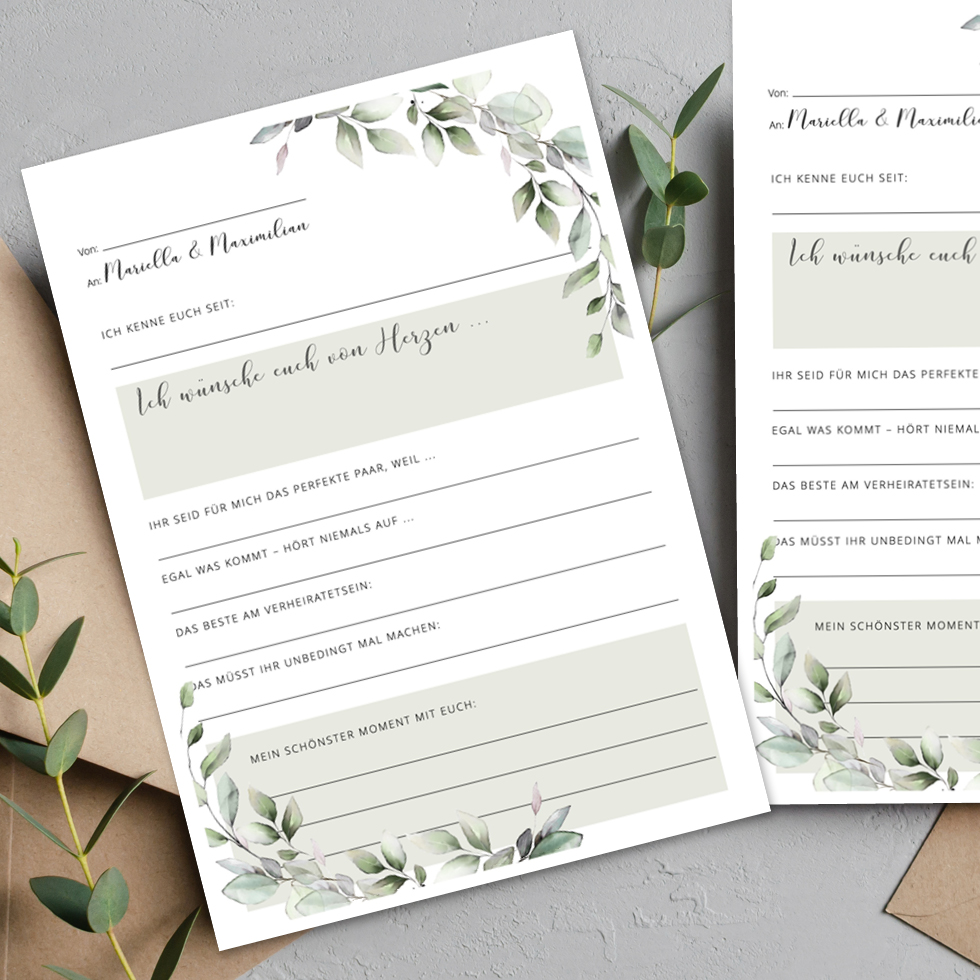weddingstyle-feier-g-stebuchkarten-greenery-din-a5-individuell image 1