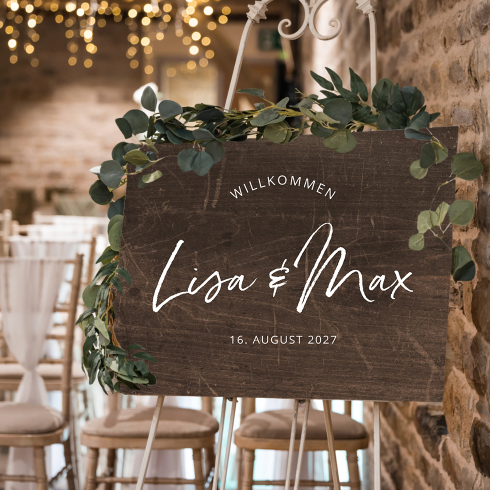 weddingstyle-trauung-willkommensschild-rustic-poster-hochzeit image 1