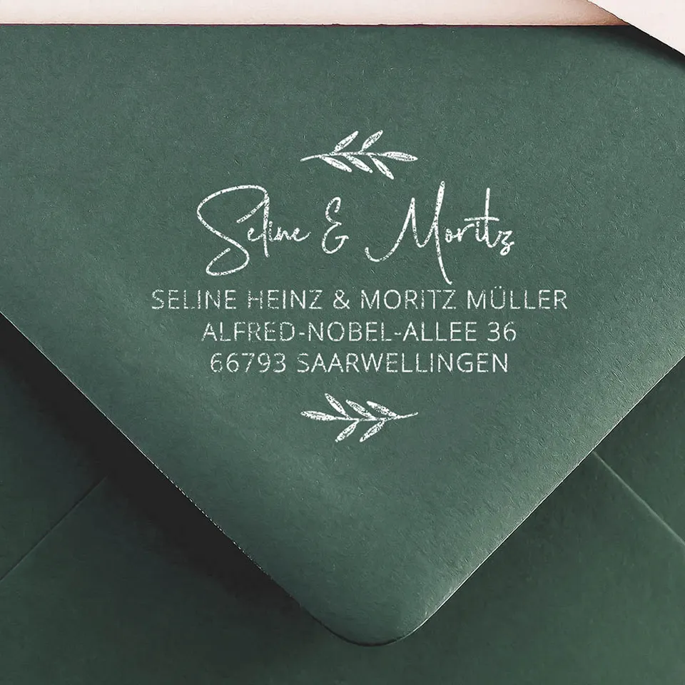 weddingstyle-handschrift-zweig-adressstempel-rund-40-mm-elegant image 1