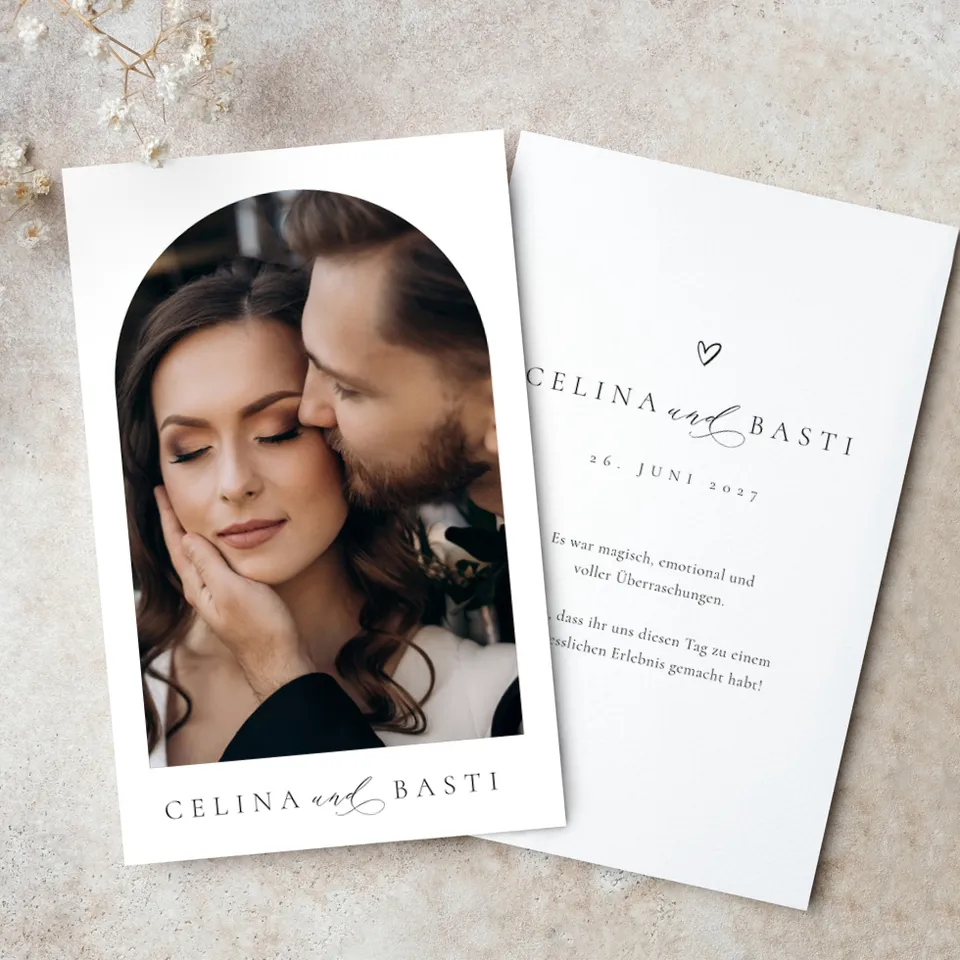 weddingstyle-hochzeitskarten-dankeskarte-modern-mit-bogen image 1