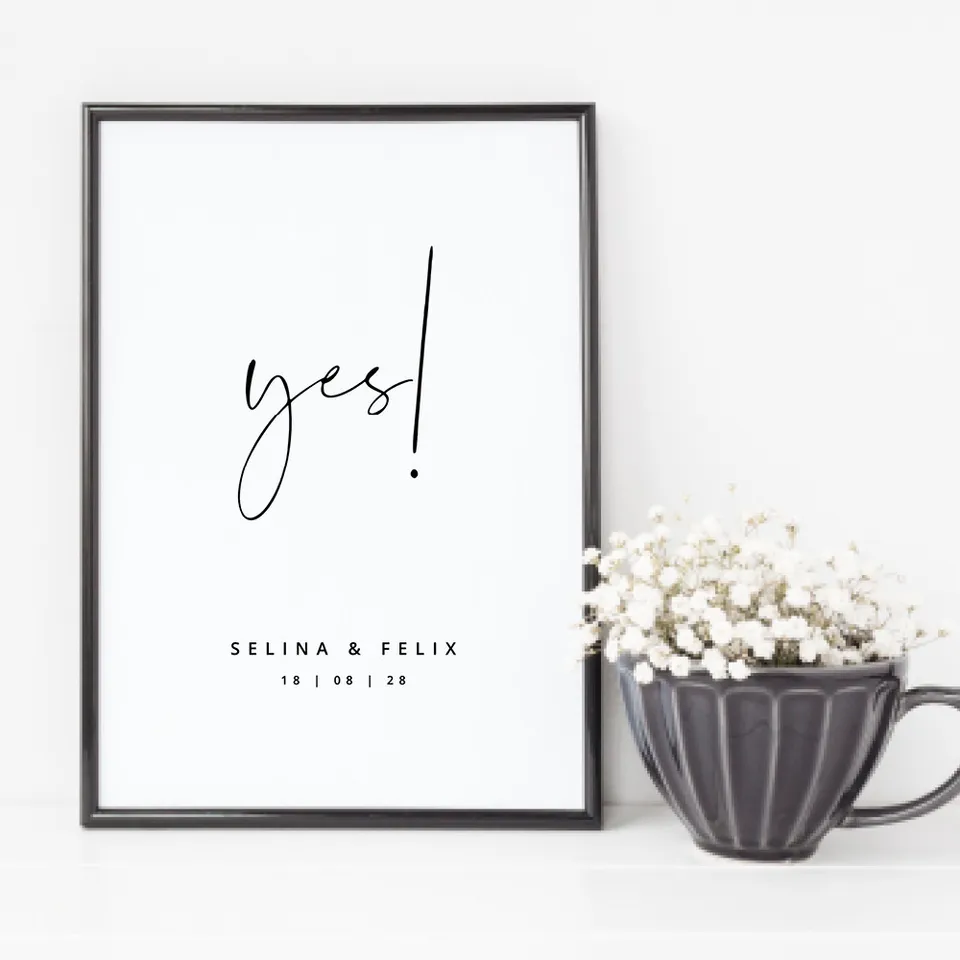 weddingstyle-geschenke-yes-poster-personalisiert-40x60 image 1