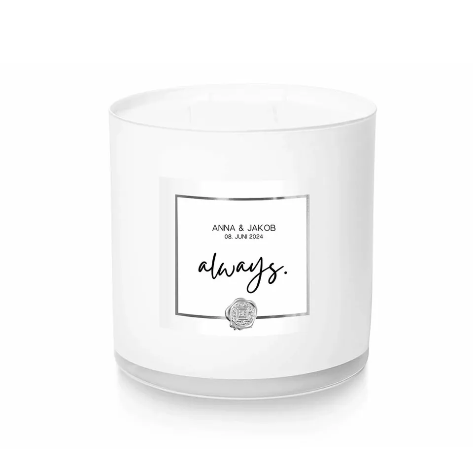 weddingstyle-trauung-ewige-kerze-always-silber-personalisiert-15cm image 1