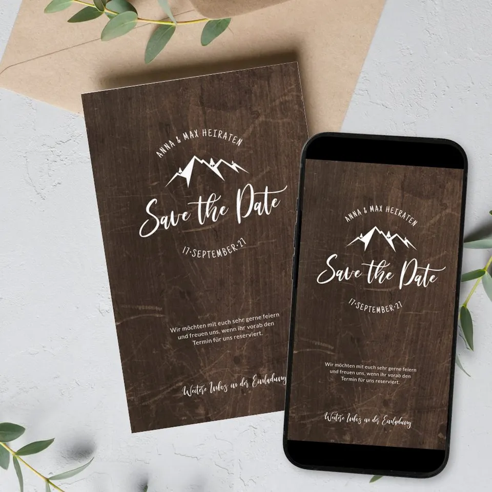 weddingstyle-hochzeitskarten-rustic-mountain-save-the-date-digital image 1