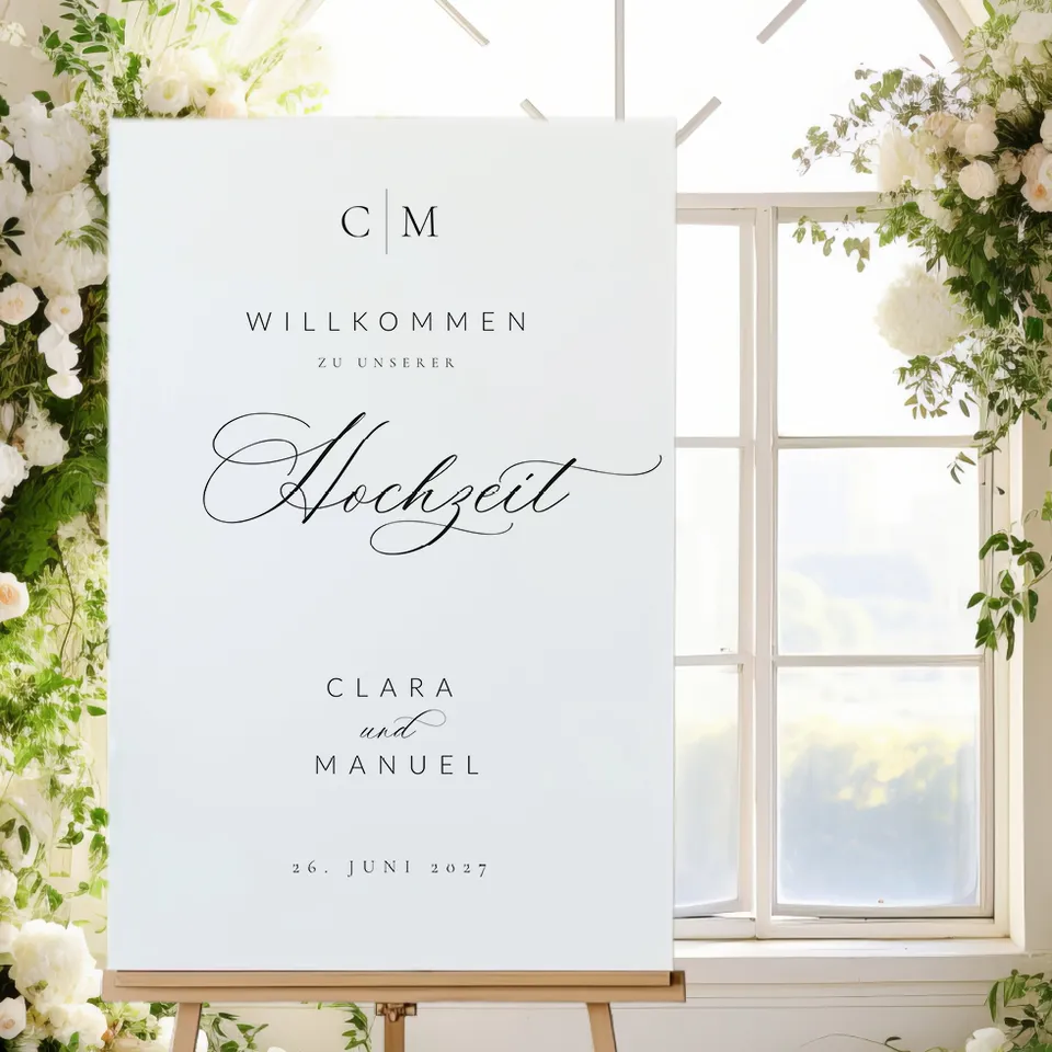 weddingstyle-trauung-willkommensschild-hochzeitslogo-initialen image 1