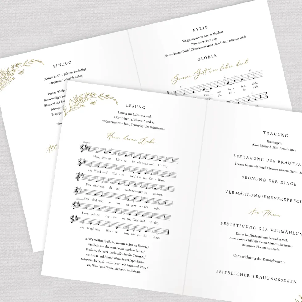 weddingstyle-elegant-wreath-kirchenheft-vorlage-pdf-din-a5 image 2
