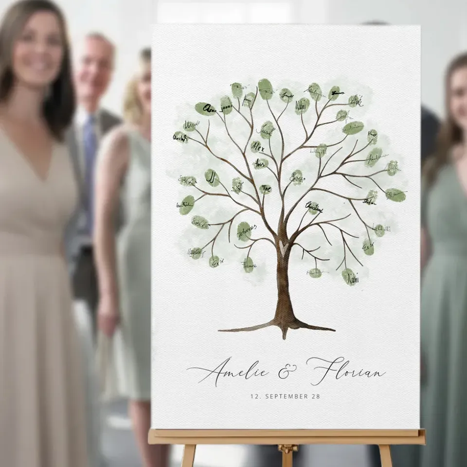 weddingstyle-feier-wedding-tree-fingerabdruckbild-g-stebuch-personalisierbar image 1
