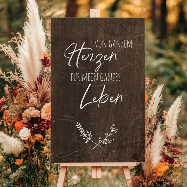 weddingstyle-feier-dekoschild-holz-personalisiert-din-a4 image 1