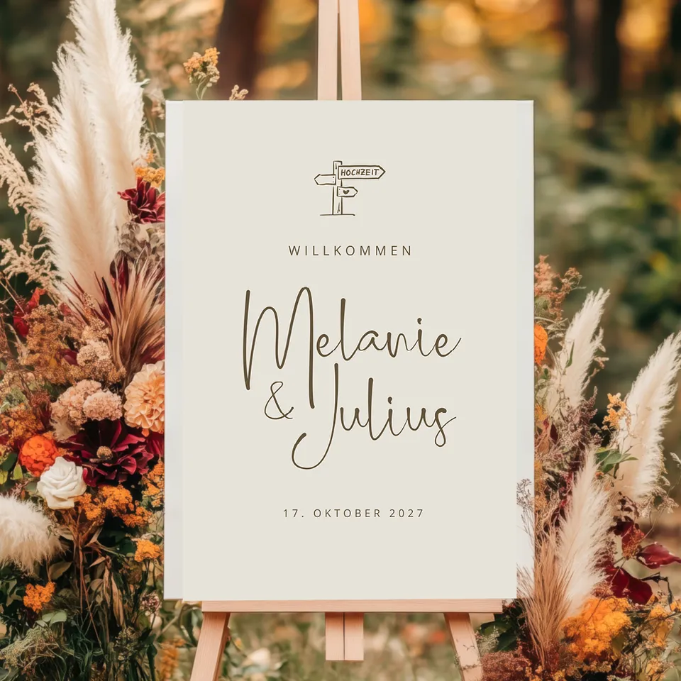 weddingstyle-trauung-willkommensschild-melanie-julius-acryl image 1