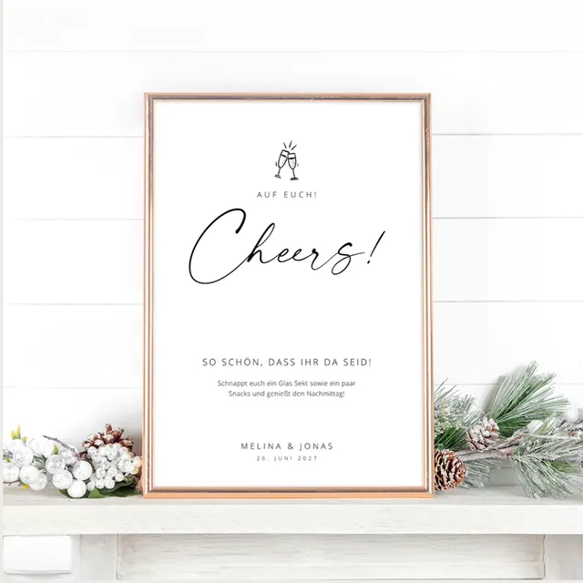 weddingstyle-sektempfang-cheers-schild-zum-gestalten image 1