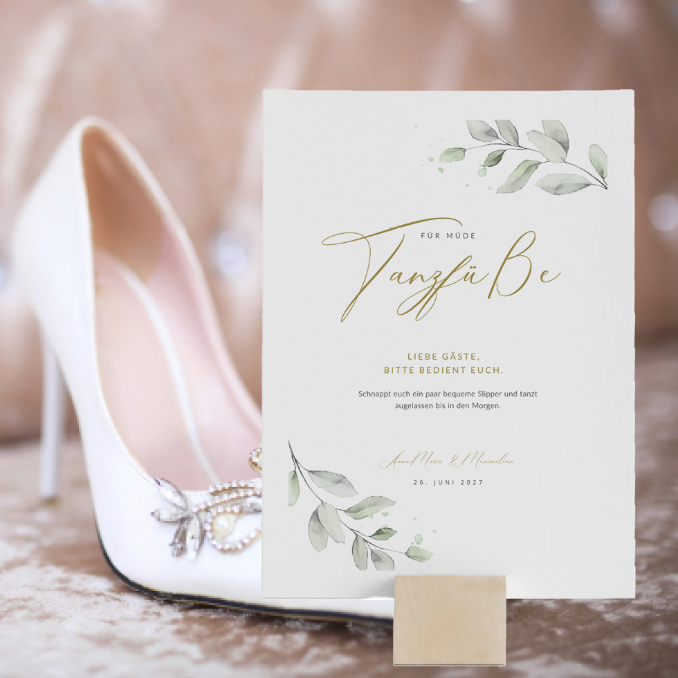 weddingstyle-feier-high-heels-garage-schild-eukalyptus-a4 image 2