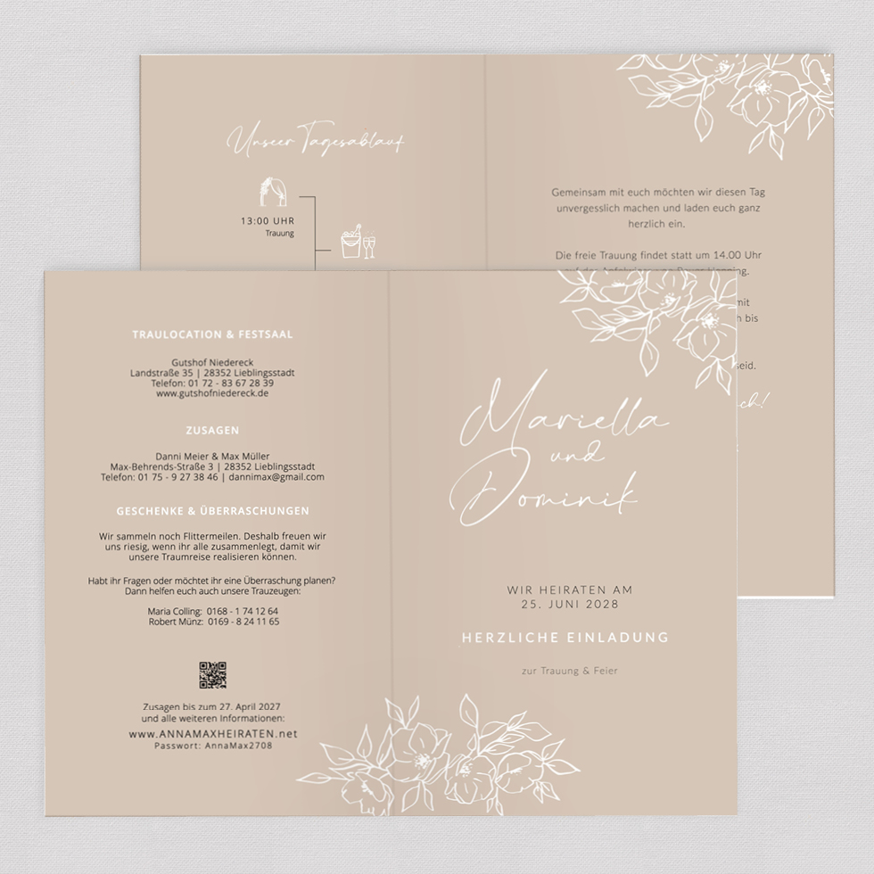 weddingstyle-hochzeitskarten-modern-vintage-einladungskarte-b6 image 2