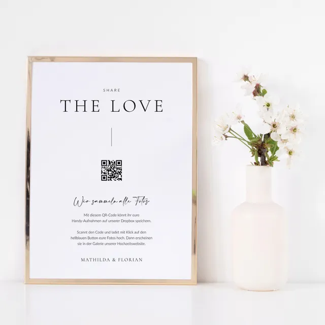 weddingstyle-fotos-sammeln-qr-code-schild-a4-poster image 1