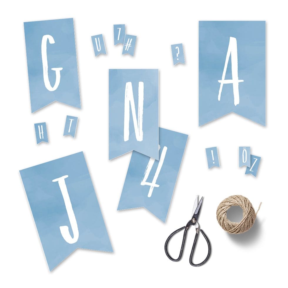 weddingstyle-feier-diy-girlande-wasserfarbe-blau-pdf-vorlage-buchstaben image 2