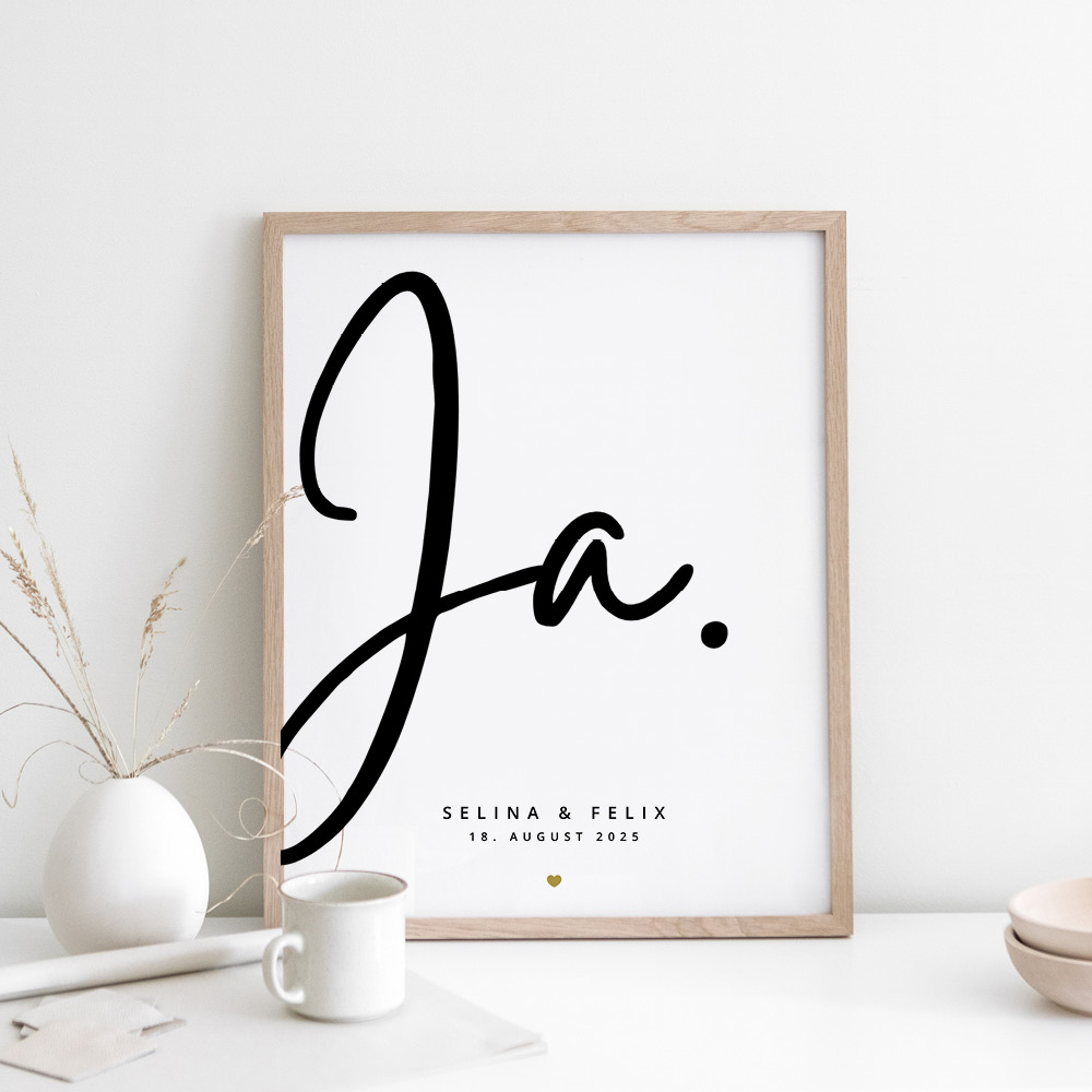 weddingstyle-geschenke-ja-poster-handschrift-modern-personalisiert image 1
