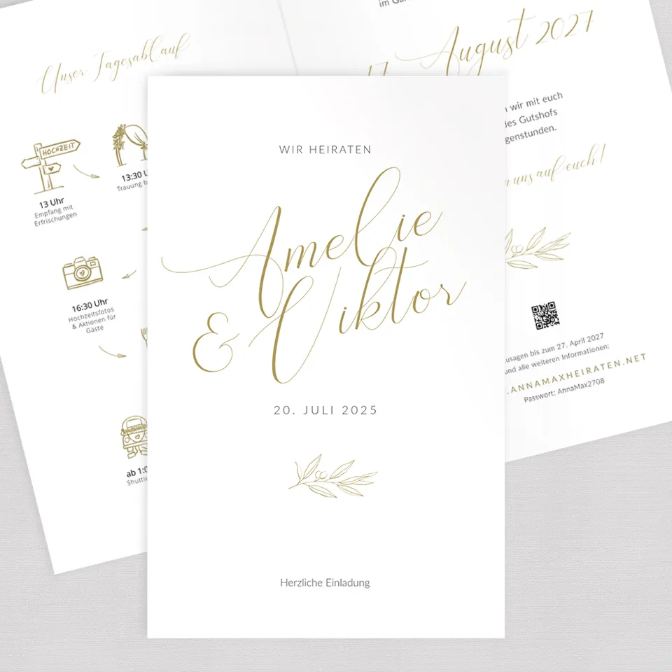 weddingstyle-golden-branch-hochzeitseinladung-vorlage-b6-doppelseitig image 1