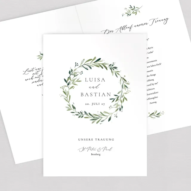 weddingstyle-trauung-green-dream-kirchenheft-umschlag-a5 image 1