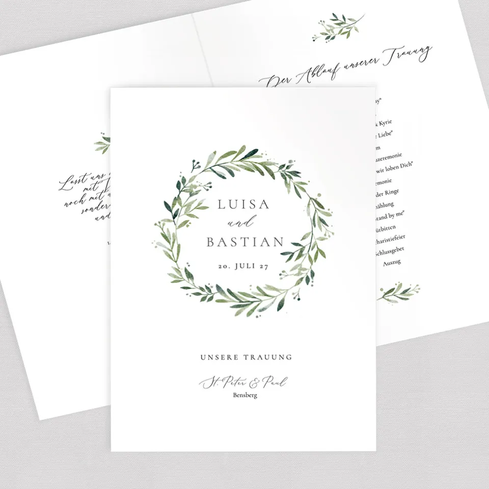 weddingstyle-trauung-green-dream-kirchenheft-umschlag-a5 image 1