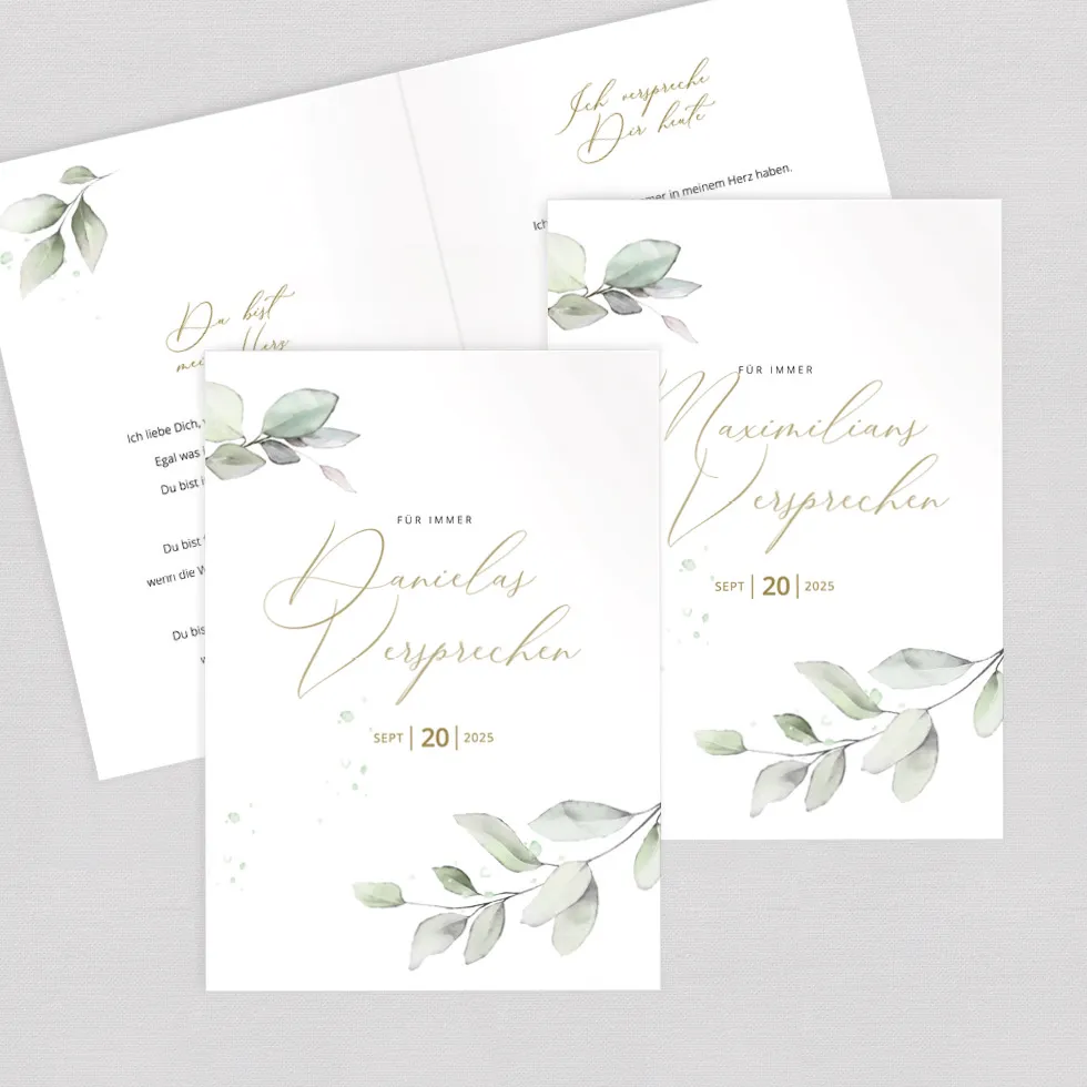 weddingstyle-trauung-eheversprechen-hefte-eukalyptus-2er-set image 1