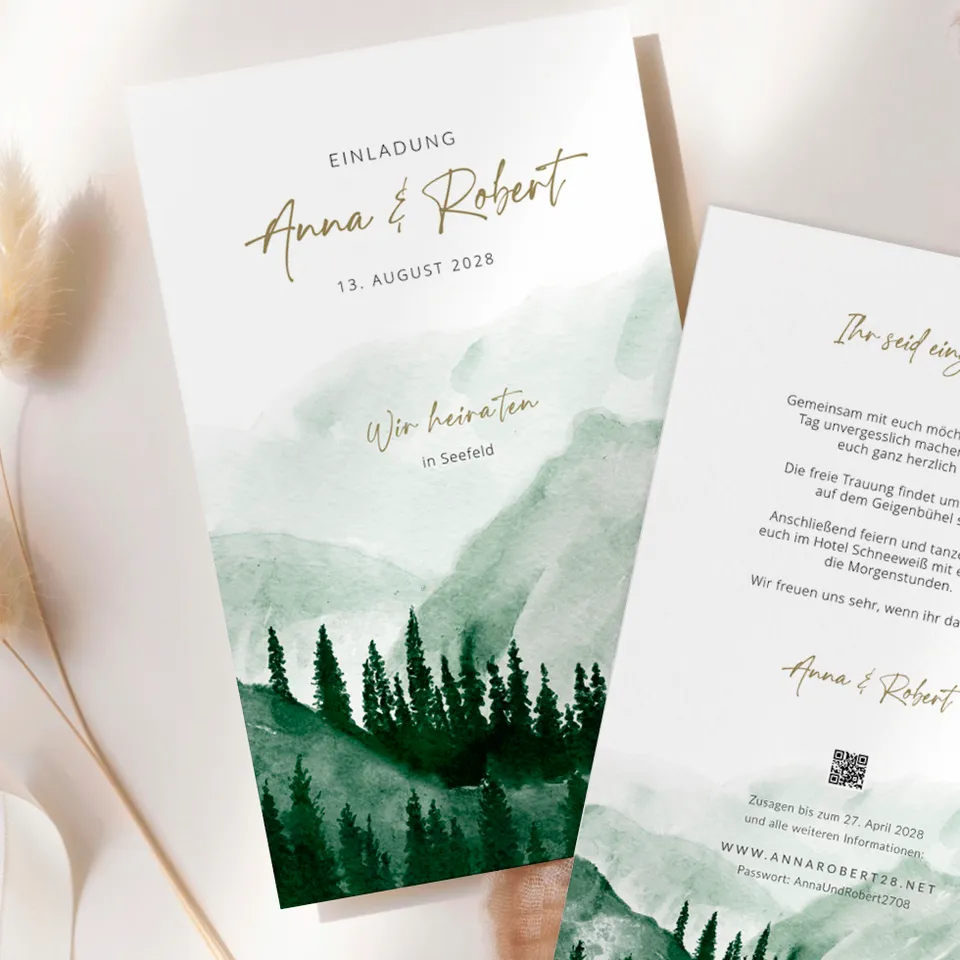 weddingstyle-hochzeitskarten-einladung-wald-berge-b6 image 1
