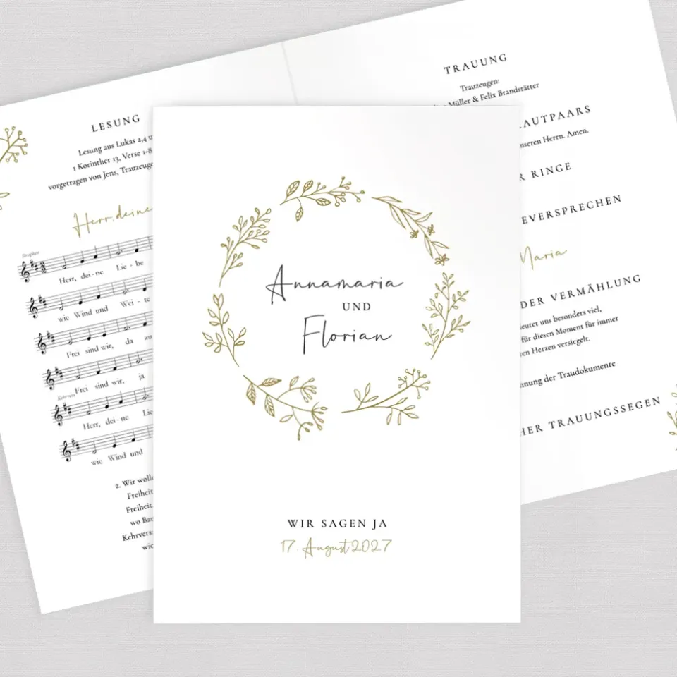 weddingstyle-trauung-kirchenheft-wild-flowers-din-a5-gedruckt image 1