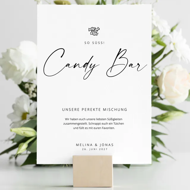 weddingstyle-feier-candy-bar-schild-modern-vorlage-poster image 1
