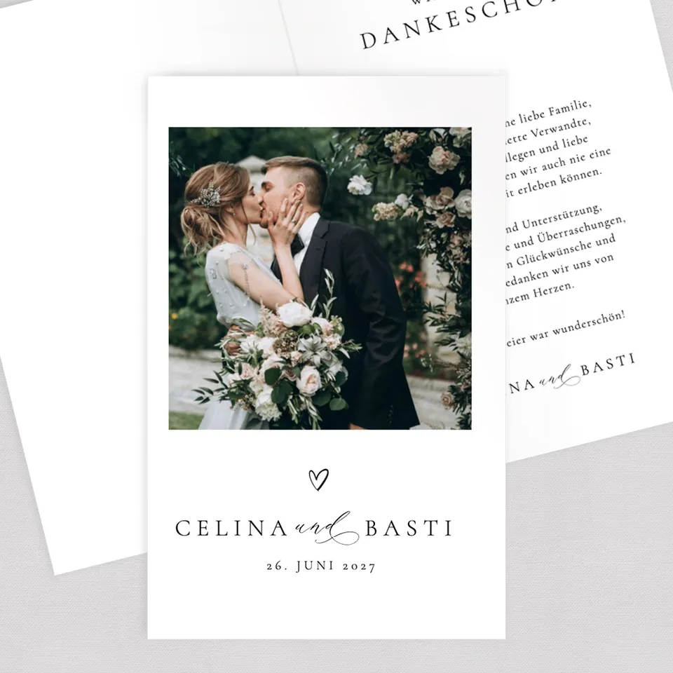 weddingstyle-hochzeitskarten-dankeskarte-polaroid-herz-klappkarte image 1