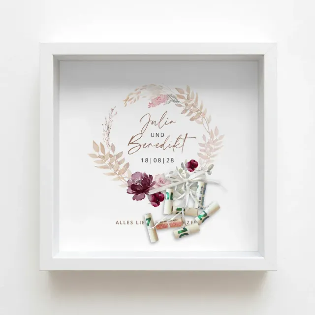 weddingstyle-boho-geldgeschenk-im-bilderrahmen-25x25-personalisiert image 1