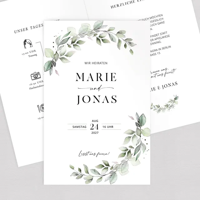 weddingstyle-vintage-eukalyptus-hochzeitseinladung-klappkarte image 1