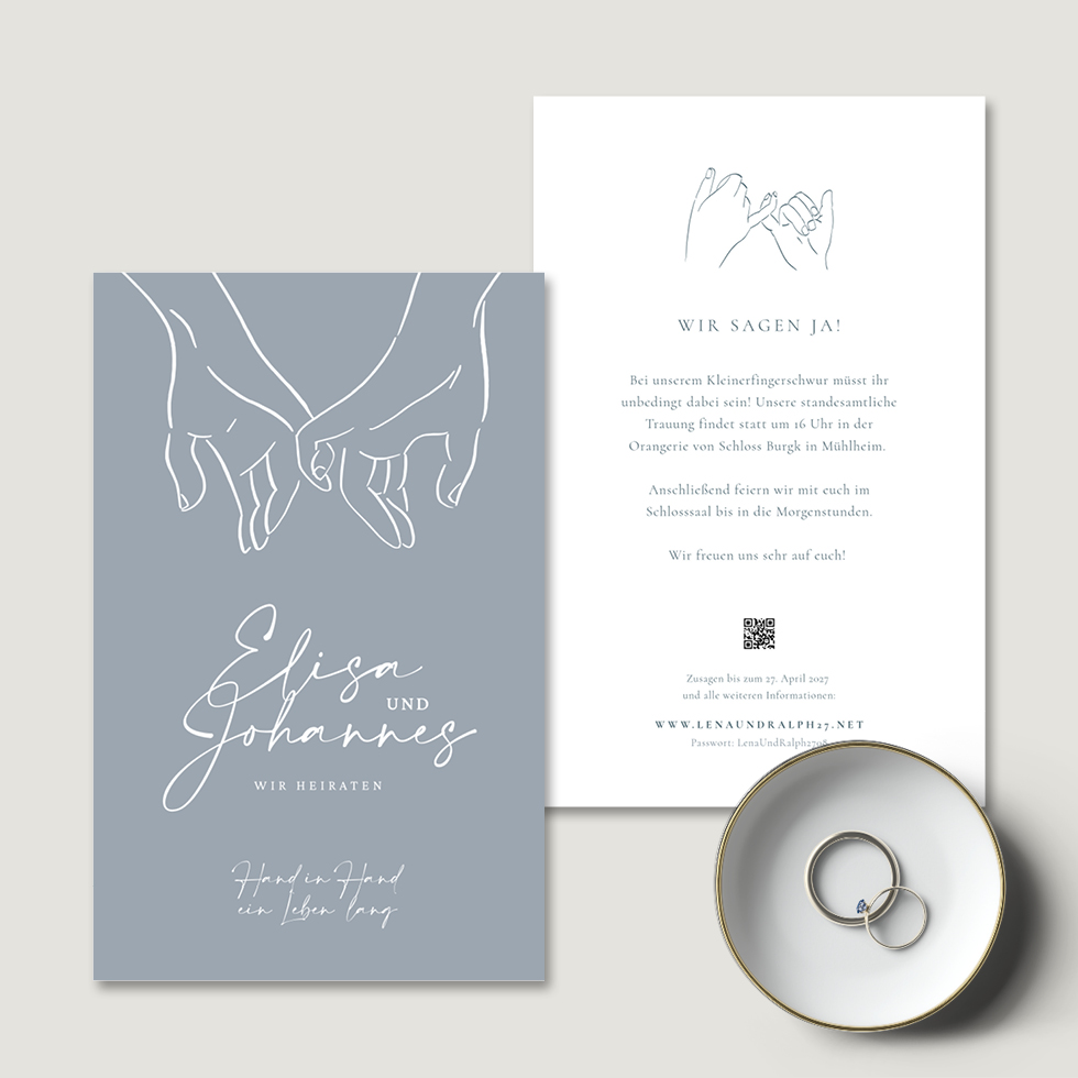 weddingstyle-kleinerfingerschwur-hochzeitseinladung-b6-mit-qr-code image 2