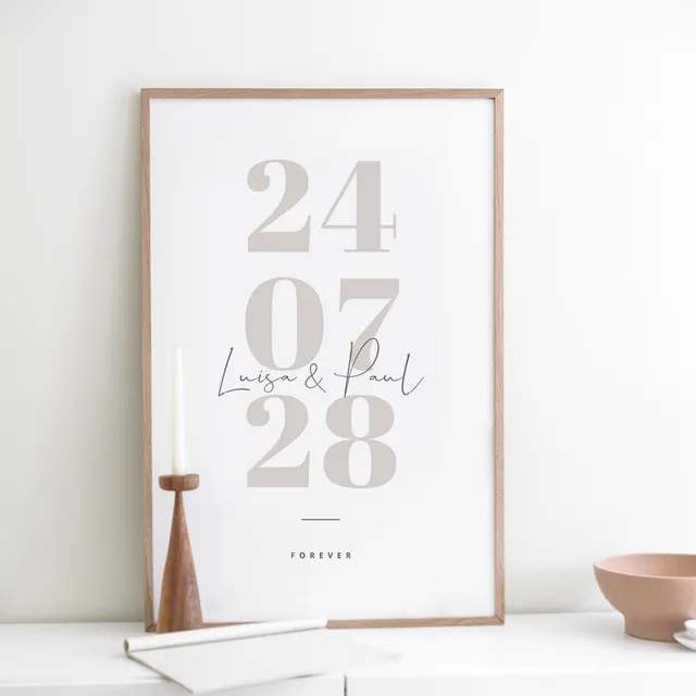 weddingstyle-geschenke-poster-hochzeitsdatum-personalisiert image 1