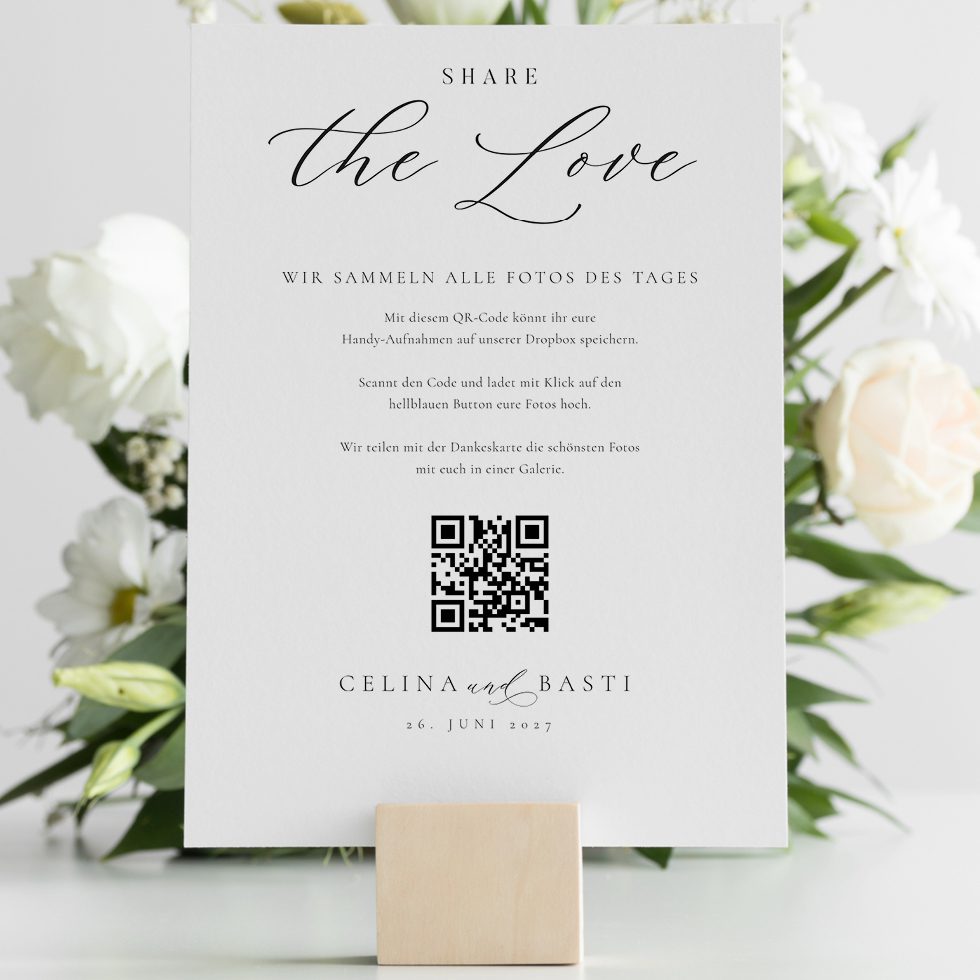 weddingstyle-spiele-qr-code-schild-fotos-sammeln-elegant-a4 image 1