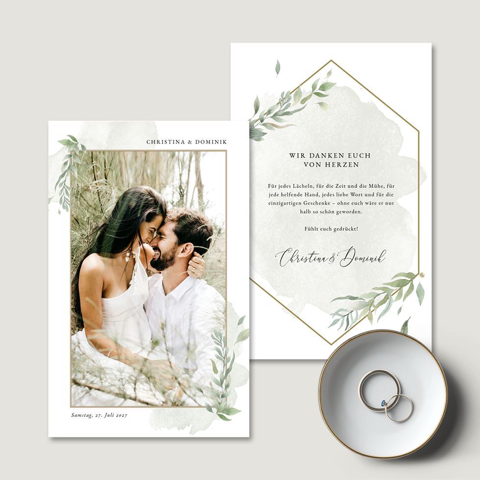 weddingstyle-hochzeitskarten-dankeskarte-greenery-personalisiert image 2