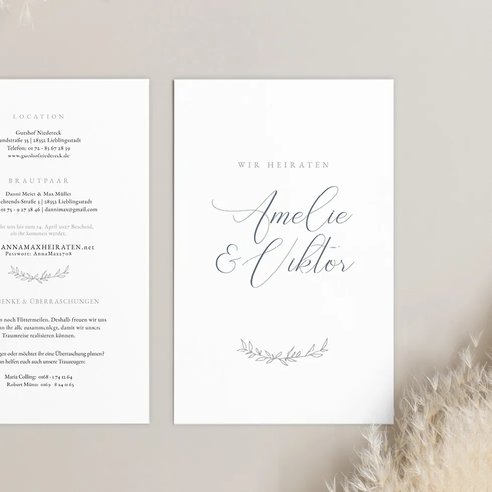 weddingstyle-hochzeitskarten-einladung-kalligraphie-b6-druck image 1