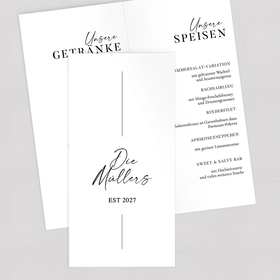 weddingstyle-feier-men-karte-variabel-klappkarte-personalisiert image 1