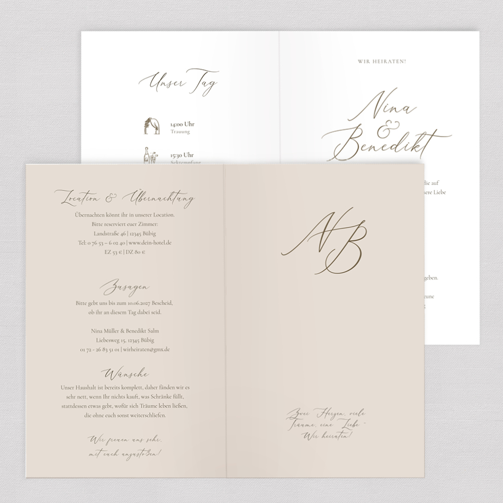 weddingstyle-monogramm-hochzeitseinladung-klappkarte-b6-gedruckt image 2