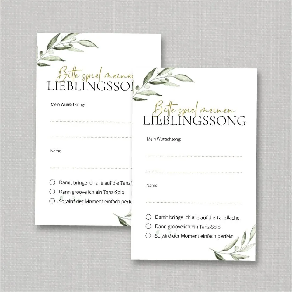 weddingstyle-feier-musikwunschkarten-olivenzweig-vorlage-55x85 image 1