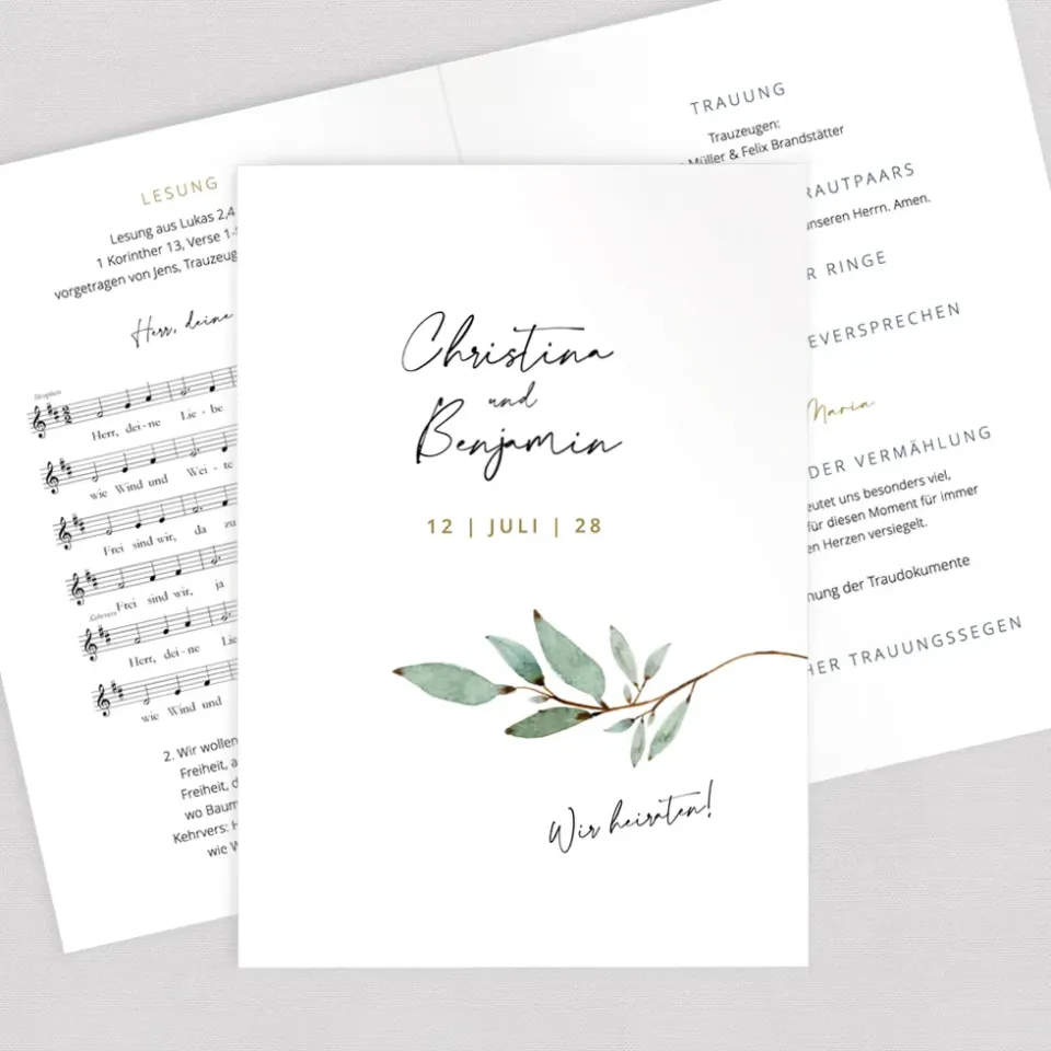 weddingstyle-trauung-branch-kirchenheft-a5-gedruckt-pdf-vorlage image 1