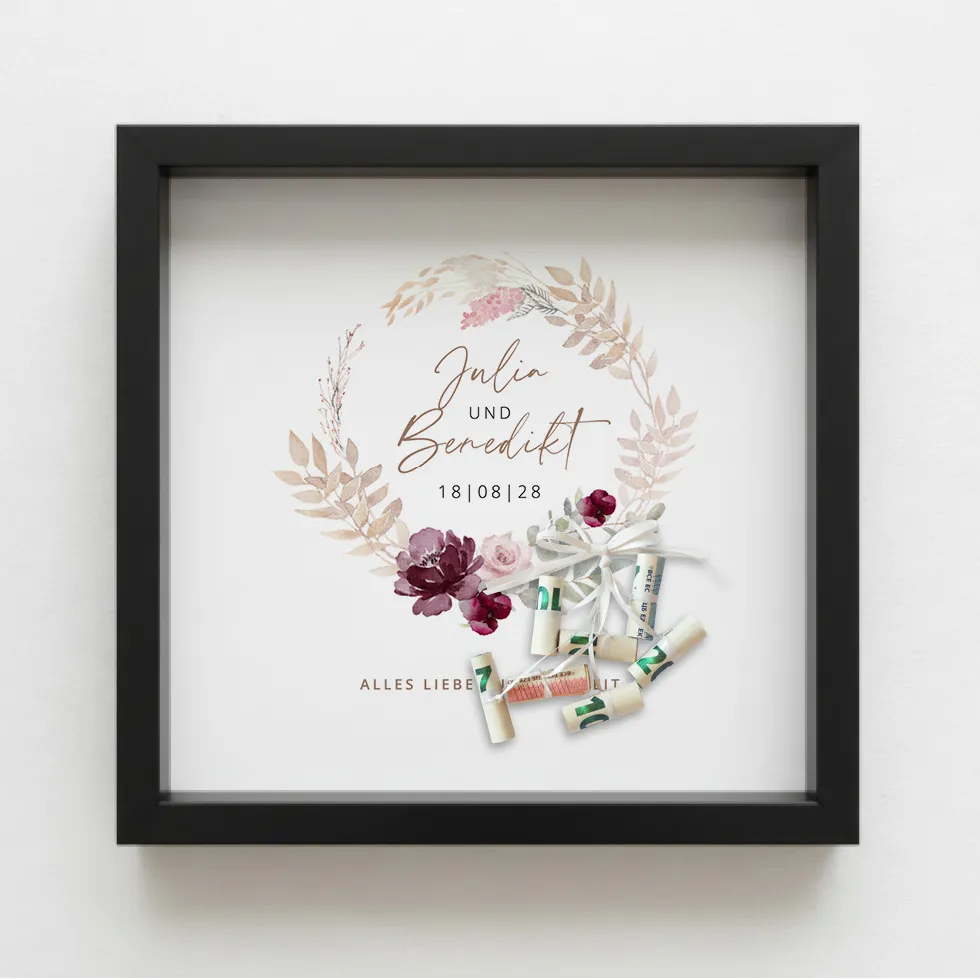 weddingstyle-boho-geldgeschenk-im-bilderrahmen-25x25-personalisiert image 2