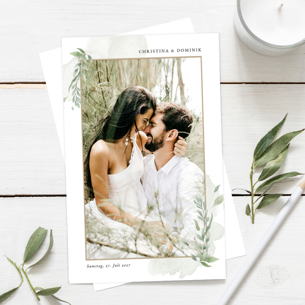 weddingstyle-hochzeitskarten-dankeskarte-greenery-personalisiert image 1