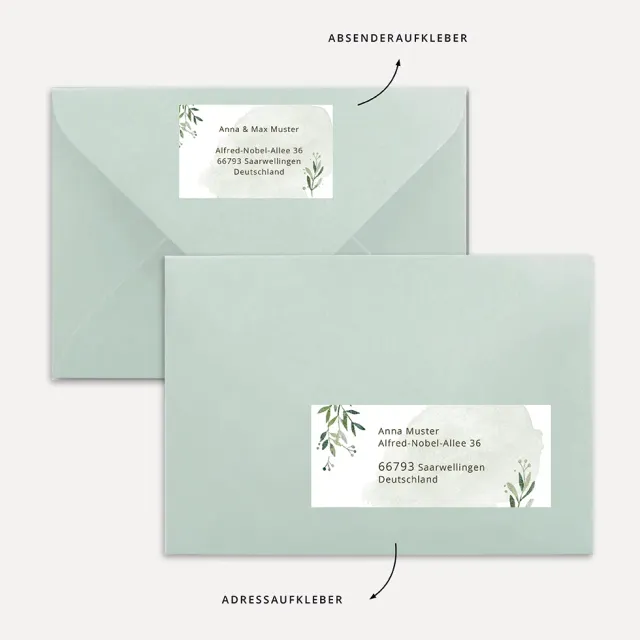 weddingstyle-hochzeitskarten-greenery-adressaufkleber-vorlage image 1