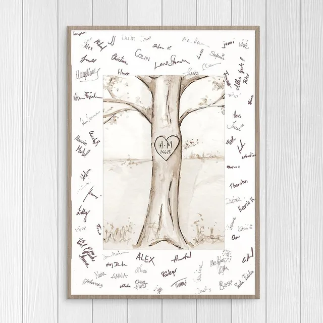 weddingstyle-feier-g-stebuch-bild-baum-personalisierbar-leinwand image 1