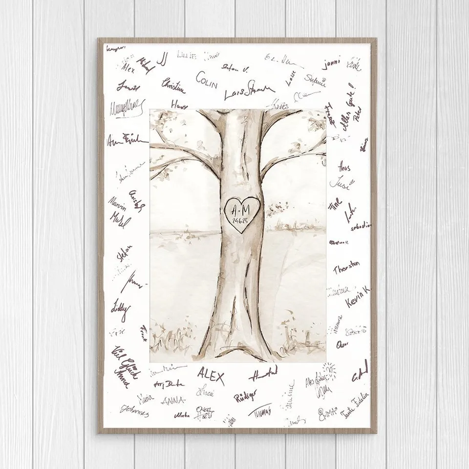weddingstyle-feier-g-stebuch-bild-baum-personalisierbar-leinwand image 1
