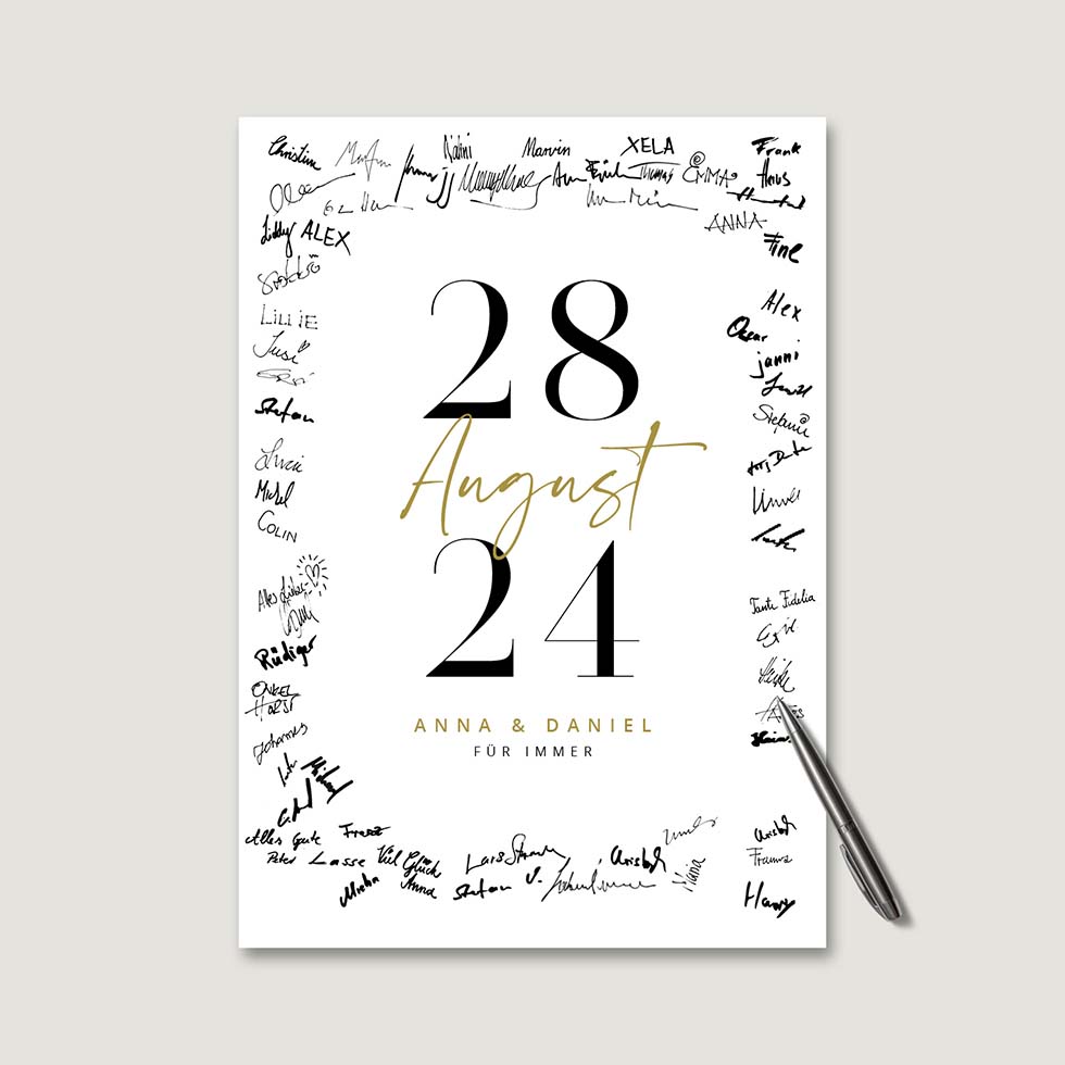 weddingstyle-feier-g-stebuch-bild-datum-personalisiert-poster image 2