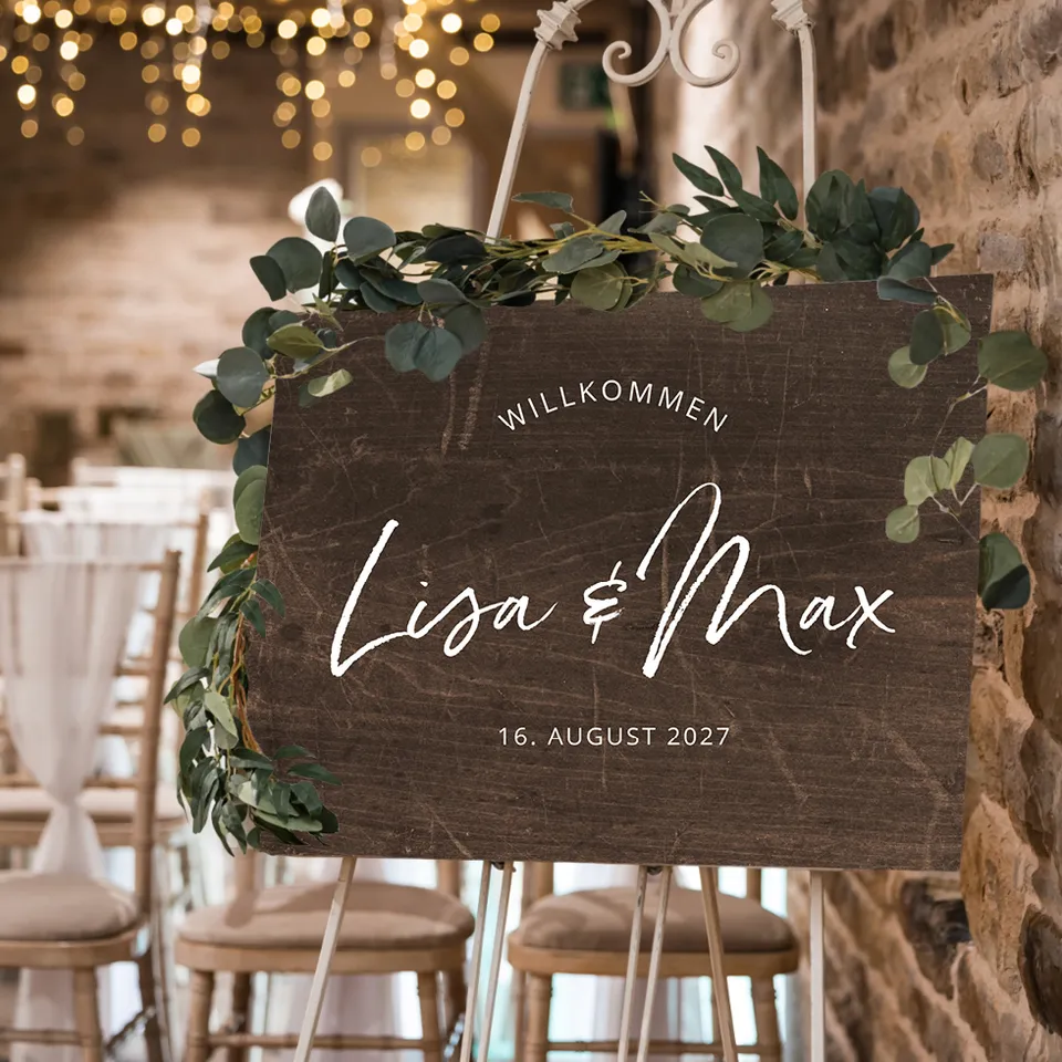 weddingstyle-trauung-willkommensschild-rustic-poster-hochzeit image 1