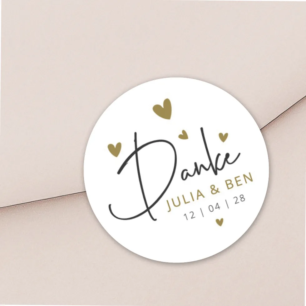 weddingstyle-danke-von-herzen-aufkleber-geschenk-personalisiert image 1
