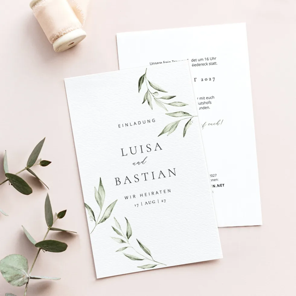 weddingstyle-olivenzweig-hochzeitseinladung-karte-b6-qr-code image 1