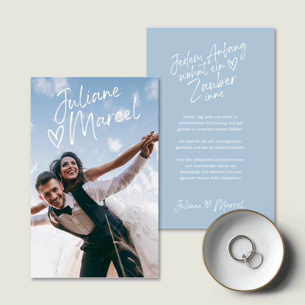 weddingstyle-siebter-himmel-dankeskarte-personalisiert-foto image 2
