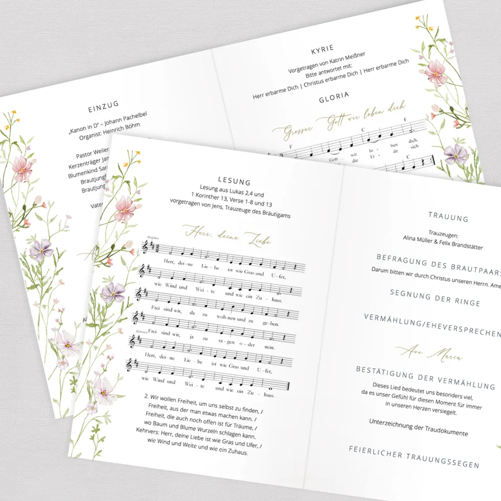 weddingstyle-trauung-kirchenheft-wiesenblumen-din-a5-hochzeit image 2